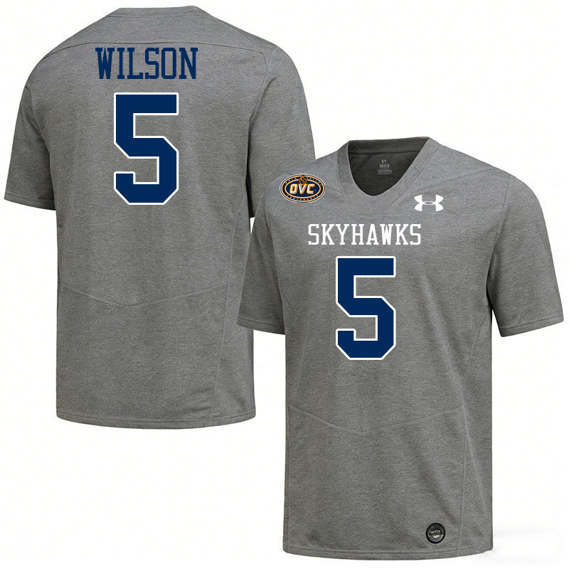 UT Martin Skyhawks #5 Phaizon Wilson College Football Jerseys,Uniforms-Grey